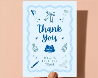 Thank You Card for Fertility Team: OBGYN, Doctor, Nurse, Clinic Appreciation (5x7)