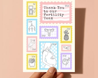 Customizable Fertility Team Thank You Card: Stamp Collage (5x7)