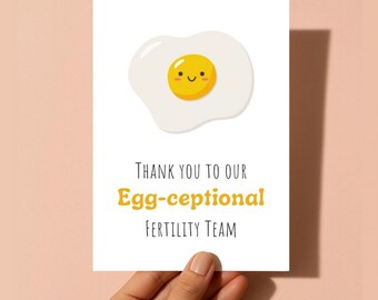 IVF Thank You Card: Egg-ceptional | Egg Retrieval, Transfer Day, Clinic Graduation | 5x7