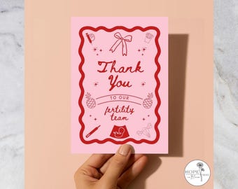 Fertility Team Thank You Card: For OBGYN, Doctor, Nurse, Embryologist (5x7)