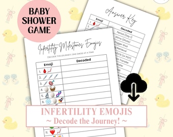 IVF Baby Shower Game: Infertility Emojis Printable | Digital Download