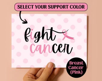 Women's Cancer Support Card: I can fight cancer | You pick the color | 7x5