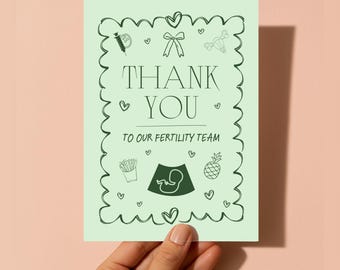 Thank You Card for Fertility Team: OBGYN, Doctor, Nurse, Clinic Appreciation (5x7)