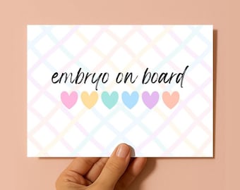 Embryo on Board Card | IVF, Fertility, Surrogacy Support | (5x7)