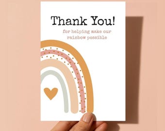 Rainbow Baby Appreciation Card for Healthcare Worker, Doctor, Friend, Therapist | (5x7)