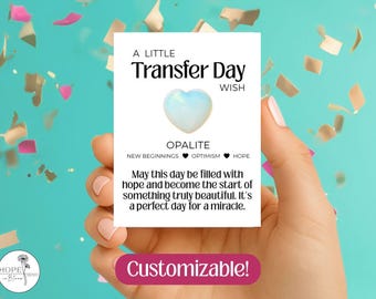 Custom IVF Gift: A Little Transfer Day Wish | Opalite Pocket Hug with Personalized Message