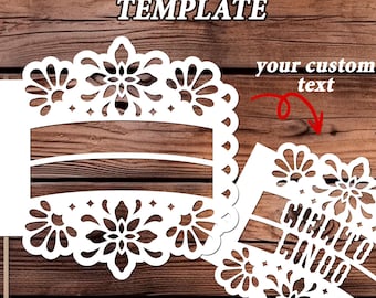 Personalized Papel Picado Flag SVG: Mexican Fiesta Banner (Digital Download)