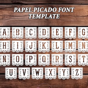 Alphabet Papel Picado SVG Template: DIY Fiesta Banner (Digital Download)