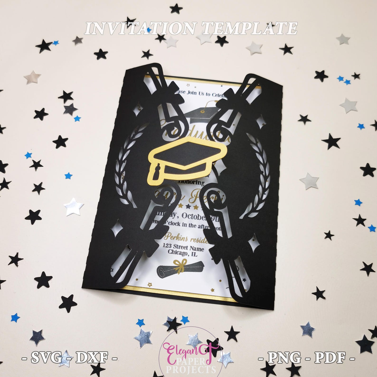 Graduation Invitation SVG | Graduation Card 5x7 | Digital Download - Etsy