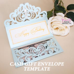 Cash gift envelope template, Cash money card svg, Birthday money gift envelope svg, Wedding cash gift envelope cut file
