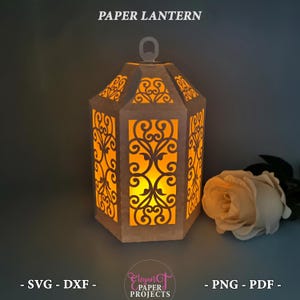 Papierlaterne SVG Vorlage - 3D Papercraft Koryphäe DIY