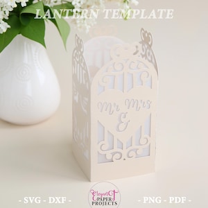 Mr & Mrs Wedding Paper Lantern SVG Template: DIY Cricut Decoration (Digital Download)