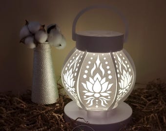 Lotus Flower Paper Lantern Template, DIY Lantern Cut Files (Digital Download)