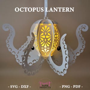 Octopus Paper Lantern SVG Template: 3D Cricut Cut File (Digital Download)