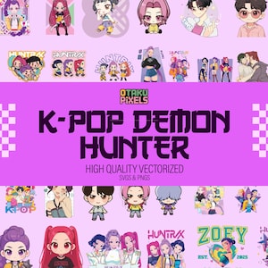 100 KPOP Demon Hunter SVG Png Bundle for Cricut and Silhouette, KPOP Anime Cut Files, Digital Download Vector Art for Diy Crafts
