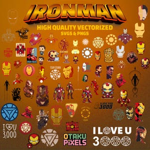 Iron Man SVG Mega Bundle: 70 Superhero Vector Files (Digital Download