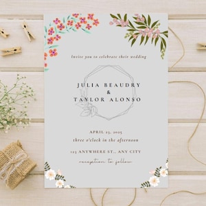 Save The Date Wedding Template Set| Elegant Destination Wedding | Minimalist Serif Font | Editable Printable Save The Date | Wedding invites
