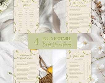 Perfect Pear Bridal Shower Games Bundle | Bridal Shower Game Pack | Pear Theme Bridal Shower Games | Editable & Printable