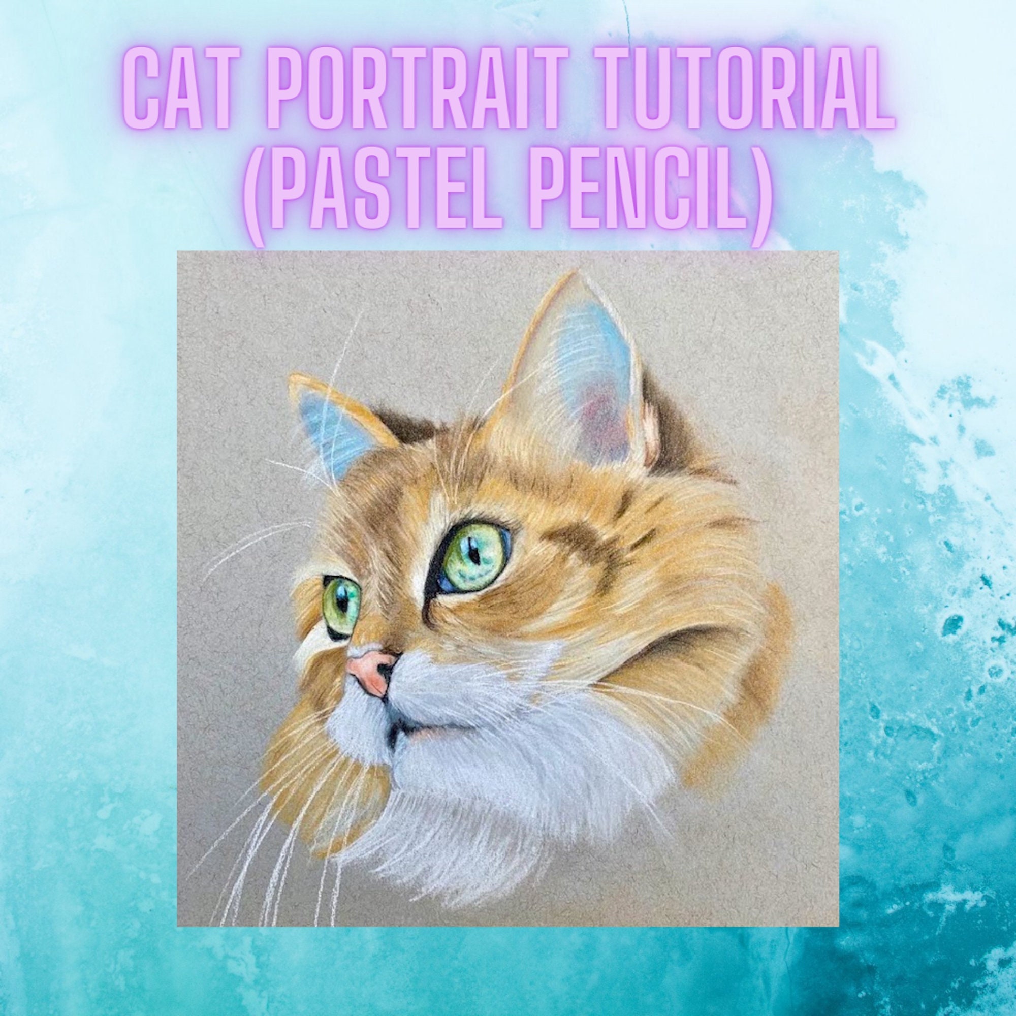 DIY Drawing a Cat/ Art Lesson Tutorial Video Etsy