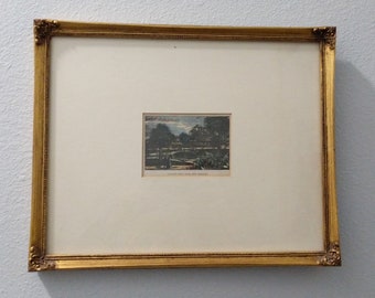 Rare 1872 Hand Colored Engraving, Spanish Fort Near New Orleans