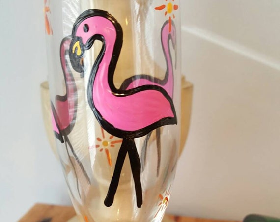Flamingo champagne flutes