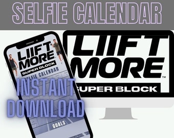 Lifft More Super Block December Sweaty Selfie Workout Tracker • BODi, Beachbody, Fitness, Wellness, Social Media, Template, Monthly Calendar