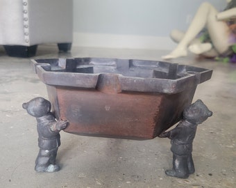 Vintage Japanese Bonsai Pot, Vintage Antique Old copper pot