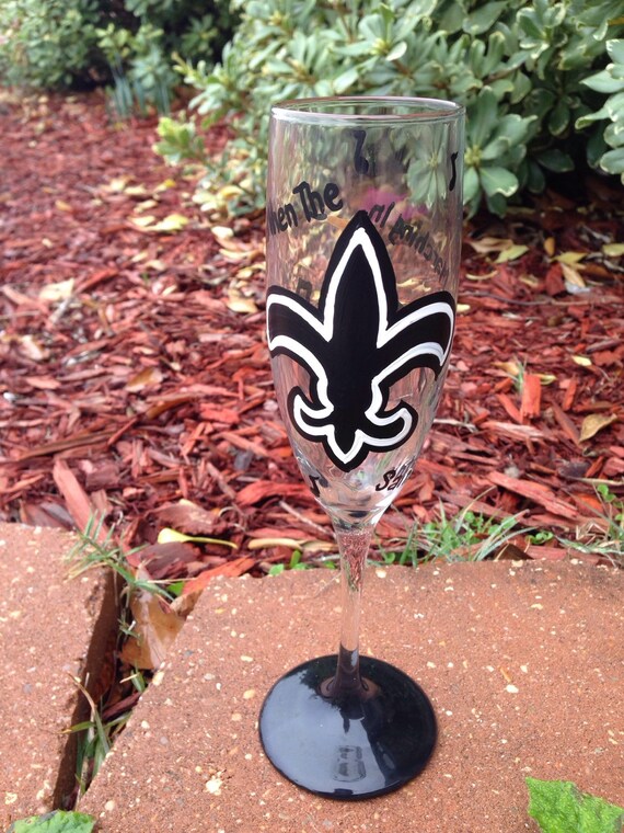 Jazz wine glass New Orleans Saints champagne flutes