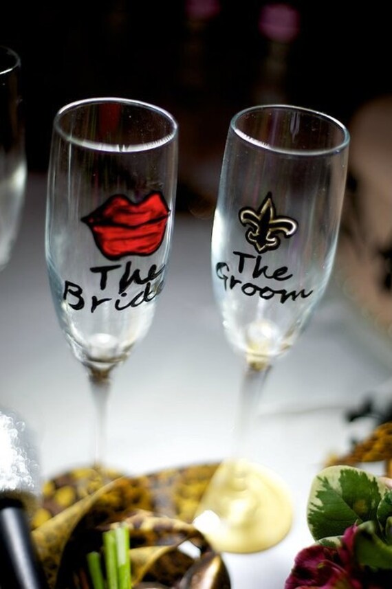 Custom PAINTED champagne flutes