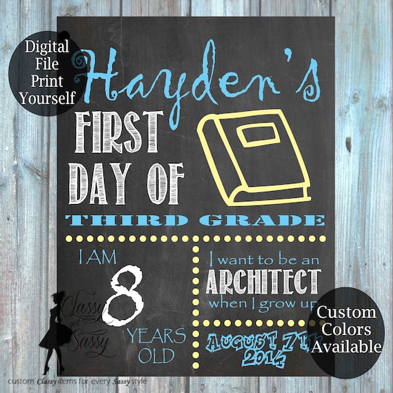 First Day Of School Chalkboard Sign 158