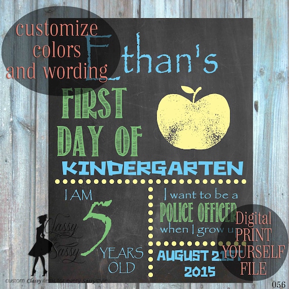 First Day of School Editable Chalkboard sign 056