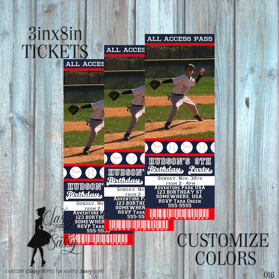 Baseball invitation - baseball birthday invite- baseball ticket invitation - boys invitation - DIY Printable invitation-016