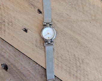 Vintage Skagen Denmark Ultra Slim Silver Mesh Watch Untested