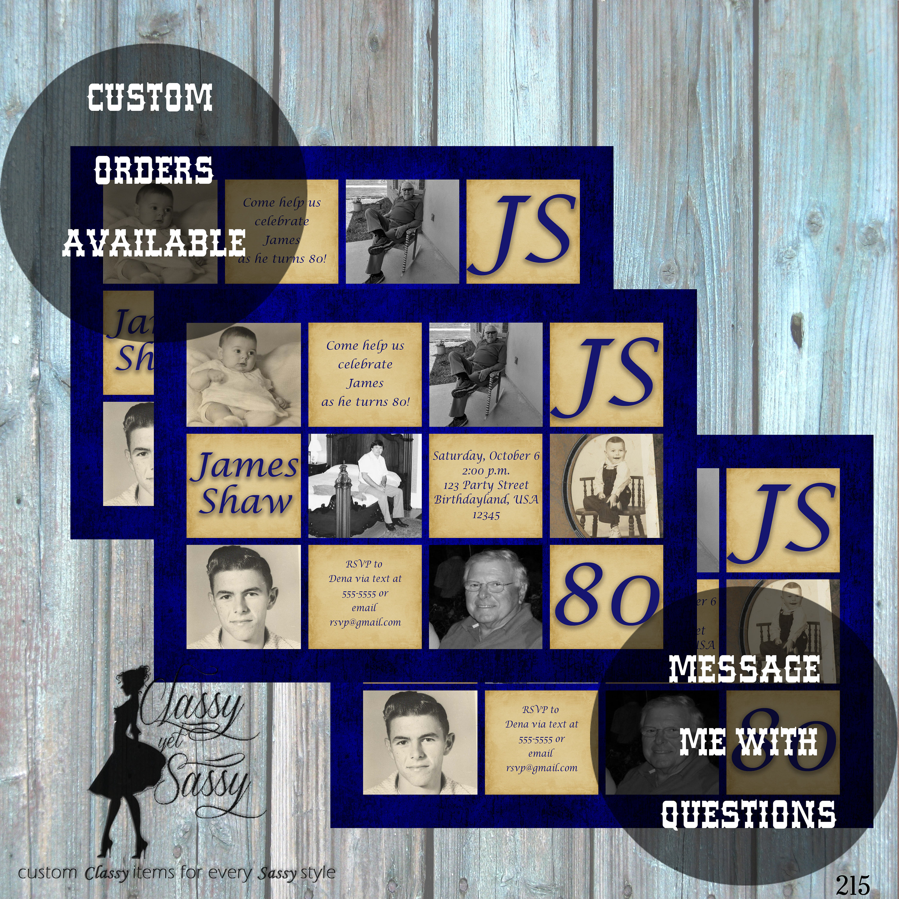 80th birthday invitation Birthday Invitation for men | Etsy