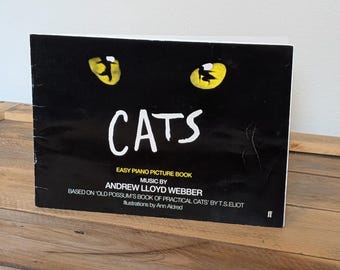 Vintage CATS Easy Piano Picture Book Sheet Music 1989 Andrew Lloyd Webber