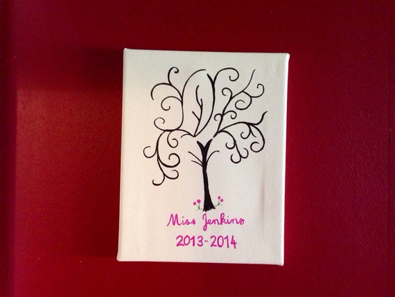 Teacher appreciation student finger print tree alternative fingerprint stamp tree