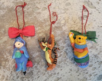 Vintage Winnie the Pooh, Tigger and Eeyore Ornaments, Vintage Christmas Ornament, Christmas Disney Winnie the Pooh
