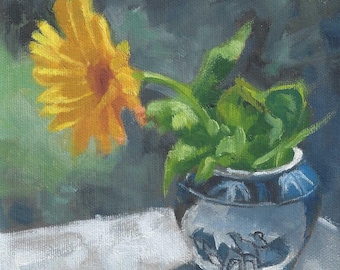 Sunflower in a Ginger Jar oil painting