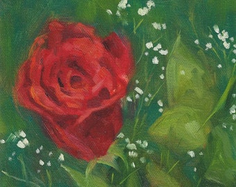 Valentine Rose, oil painting, wall decor