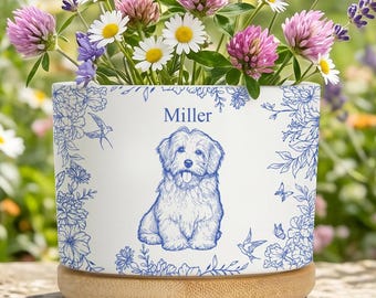 Spersonalizowana doniczka dla zwierząt, spersonalizowana doniczka dla kota lub psa, ceramiczna doniczka na sukulenta z portretem zwierzaka, upominek upamiętniający zwierzaka, doniczka z otworem drenażowym