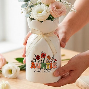 Vaso di fiori personalizzato, vaso con nome personalizzato, regalo commemorativo, decorazione con data di matrimonio, regalo di condoglianze, regalo di inaugurazione della casa, decorazione personalizzata per la casa