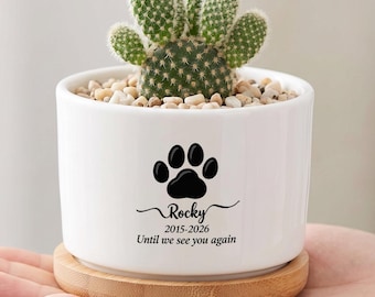 Maceta personalizada para mascotas en memoria de tu mascota, maceta personalizada para perros en memoria de tu mascota, regalo de condolencia por la pérdida de tu mascota, regalo del Puente Arcoíris, regalo en memoria de tu perro o gato.
