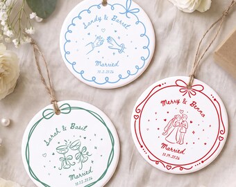 Decorazione natalizia personalizzata per sposi, regali di nozze per la coppia, decorazione natalizia personalizzata per il primo Natale da sposati, primo Natale insieme 2026
