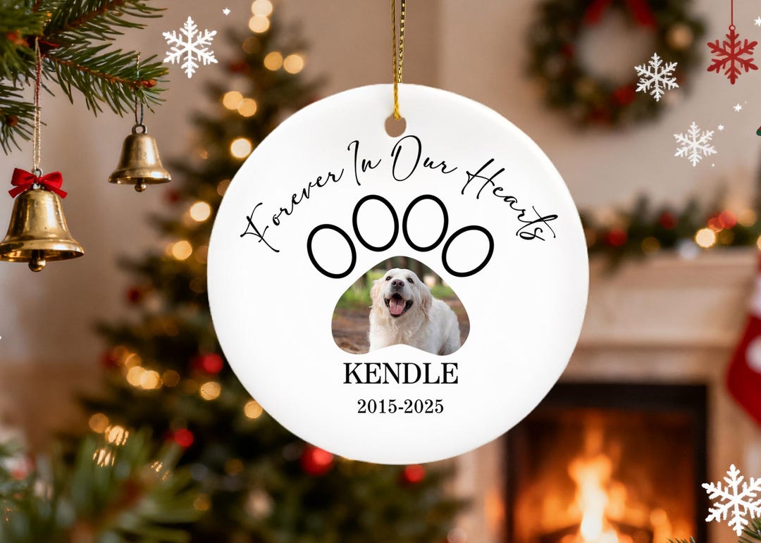 Custom Pet Memorial Ornament, Forever Loved Ceramic Dog Loss Gift, Dog ...