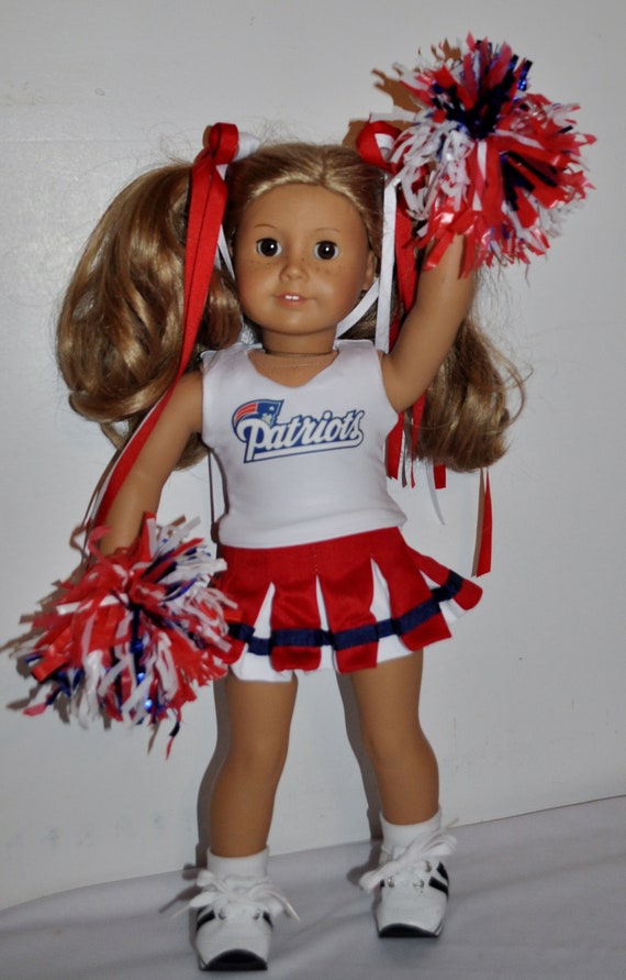 Personalized Cheerleader Outfit Set for Girl 18/" Doll red made in America