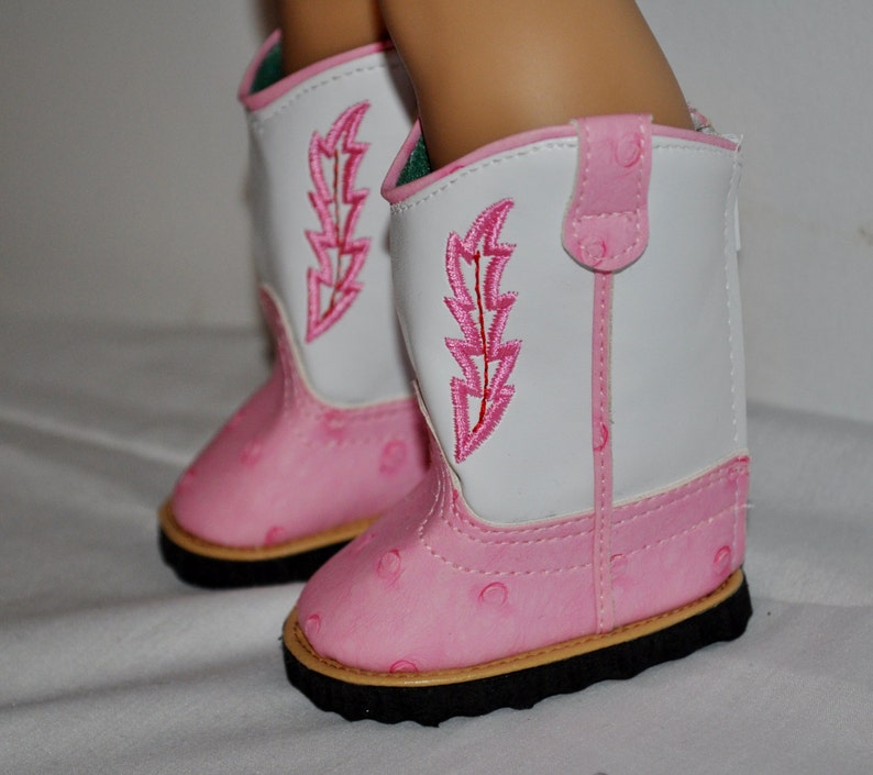 pink and white cowgirl boots