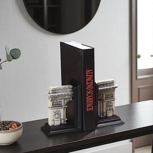 Suportes para livros em arco – Suportes antiderrapantes modernos para livros de receitas, revistas ou romances – Travas decorativas para livros em prateleiras ou mesas