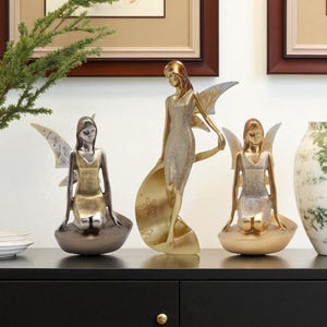 Fairy Statue Resin Figurine – Enchanting Sculpture for Living Room, Office, or Housewarming Gift