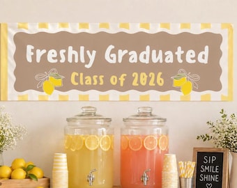FRESHLY GRADUATED BANNER – 2x6 ft printable digital download