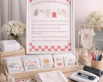 Baby Shower Onesie Decorating Station Sign | Ready To Pop Activity Instructions (Digital Download)